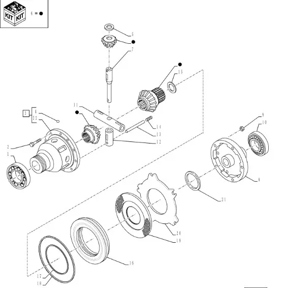 87372490 - Комплект шестерней дифф. моста зад. T6050/Maxx.124140